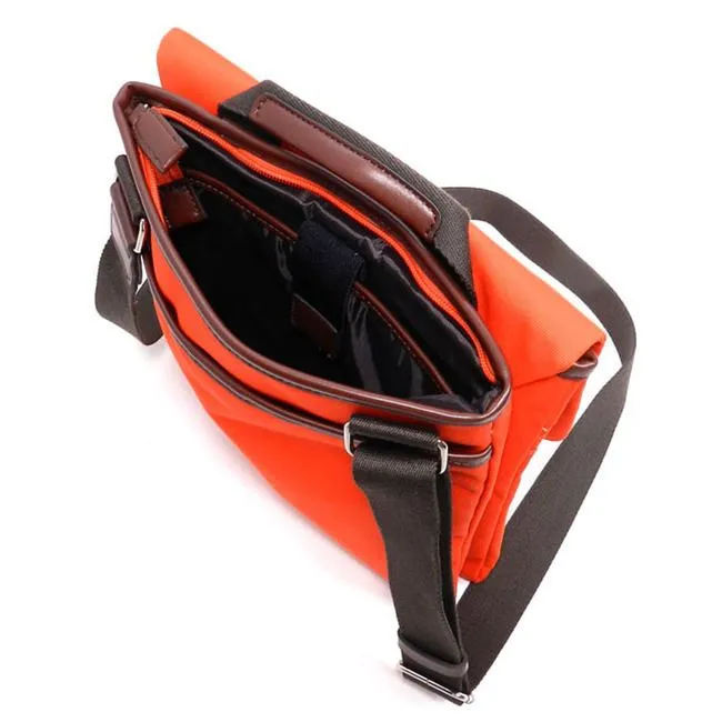 Canvas Cross-body bag tablet Messenger Blanc orange form I Pad Flap Over