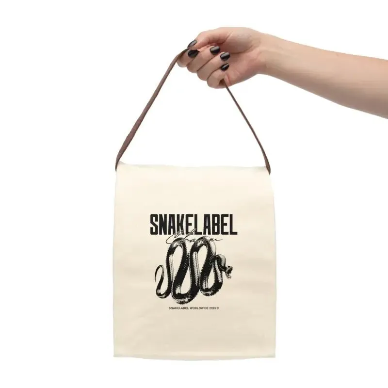 Canvas Lunch Bag with Strap | Durable 100% Cotton - 8" x 12.5" x 5.5" - Convenient Handle & Roll Closure