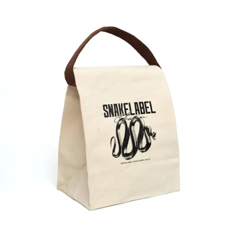 Canvas Lunch Bag with Strap | Durable 100% Cotton - 8" x 12.5" x 5.5" - Convenient Handle & Roll Closure