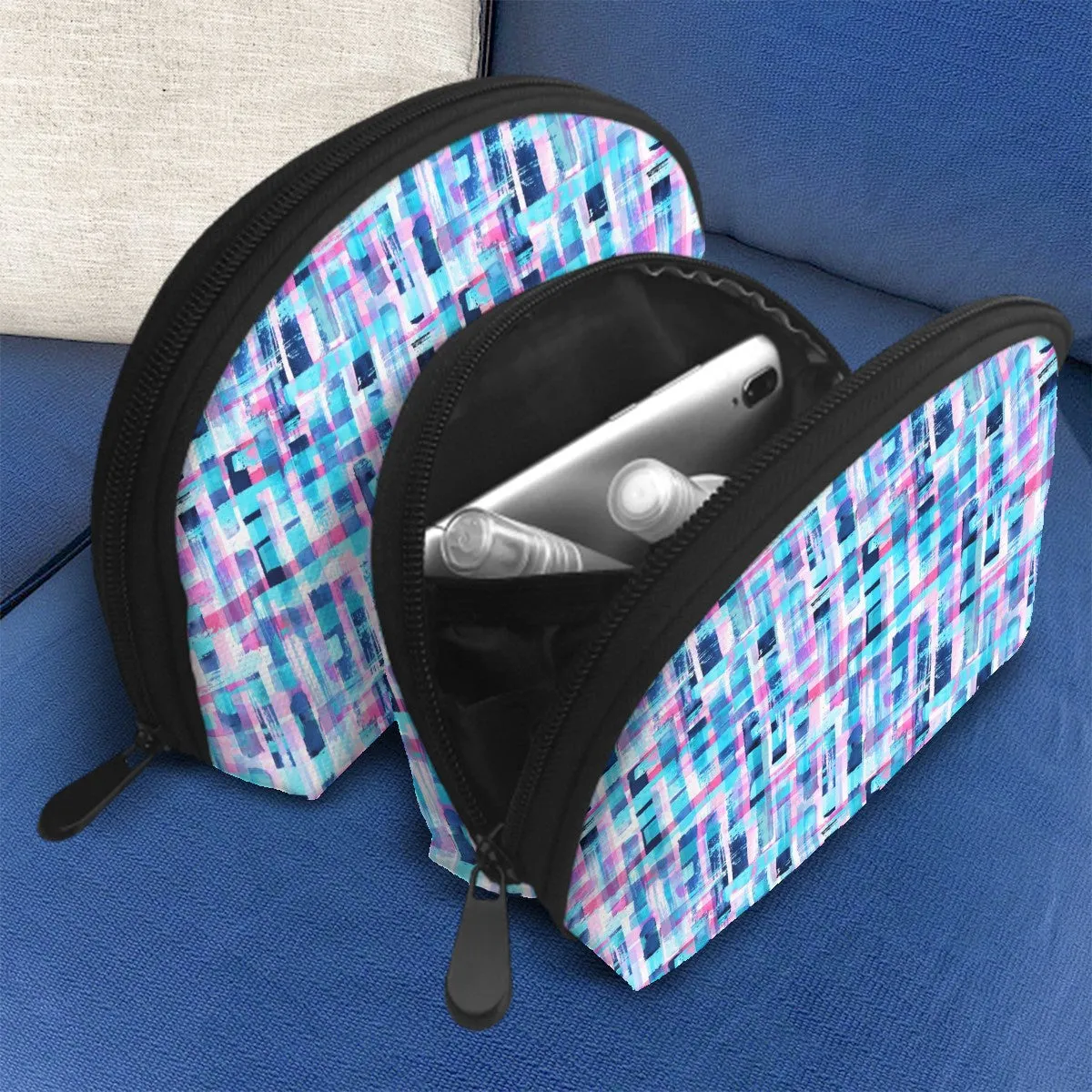 Captivate Cosmetic Personal Items Zipper Bags Set of 2