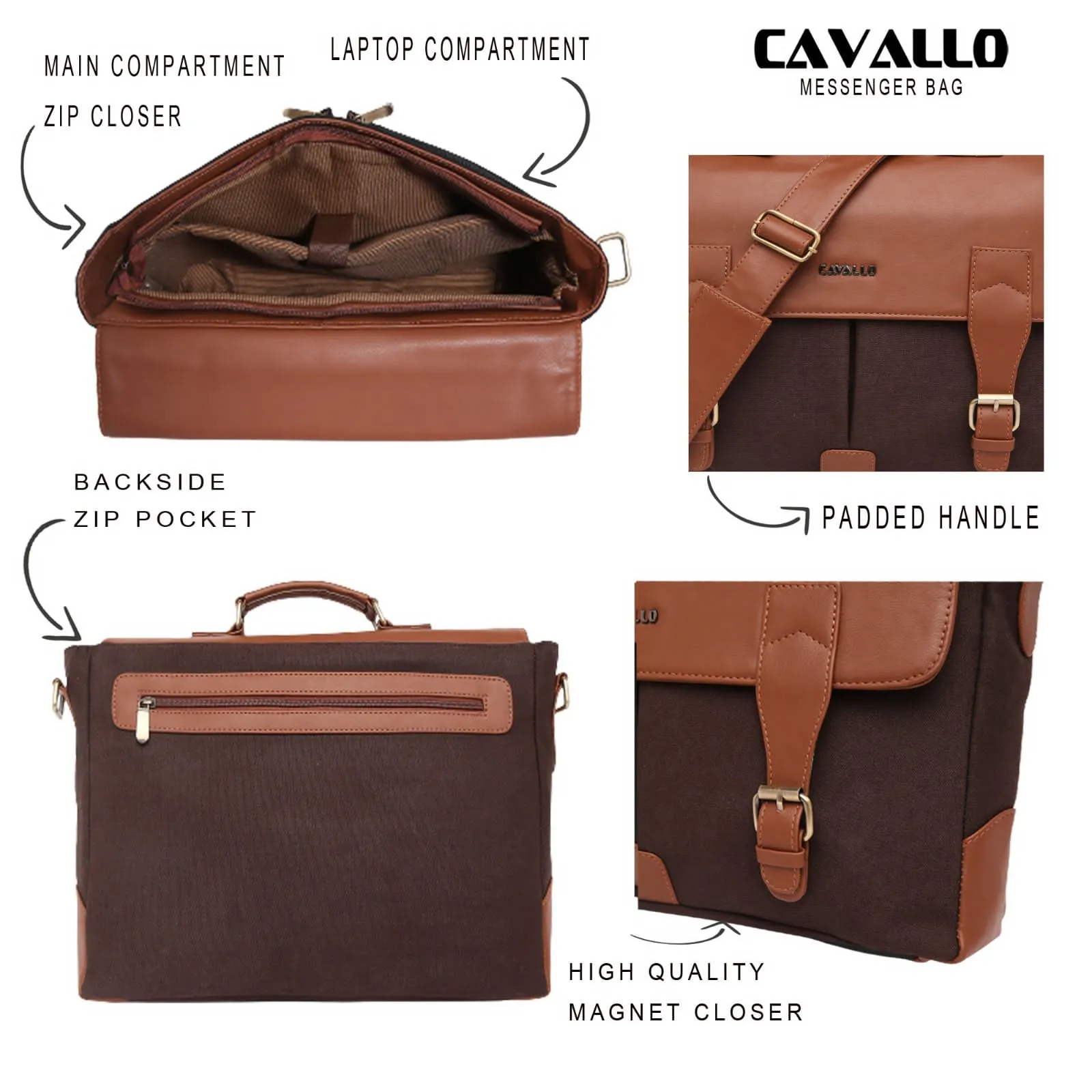 Cavallo Vintage Messenger/Laptop Bag