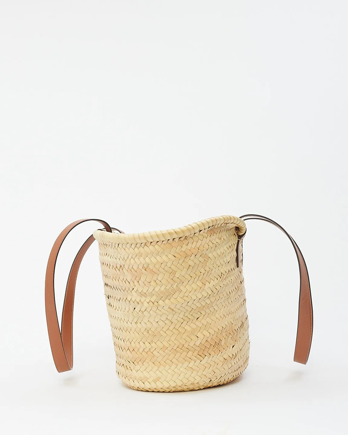 Celine Beige Raffia Classic Panier In Palm Leaves Meidum Tote