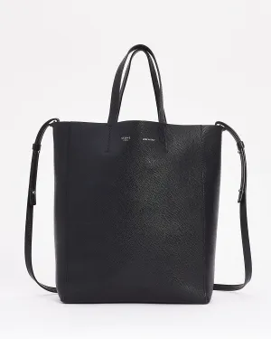 Celine Black Leather Cabas PM Tote Bag with Shoulder Strap