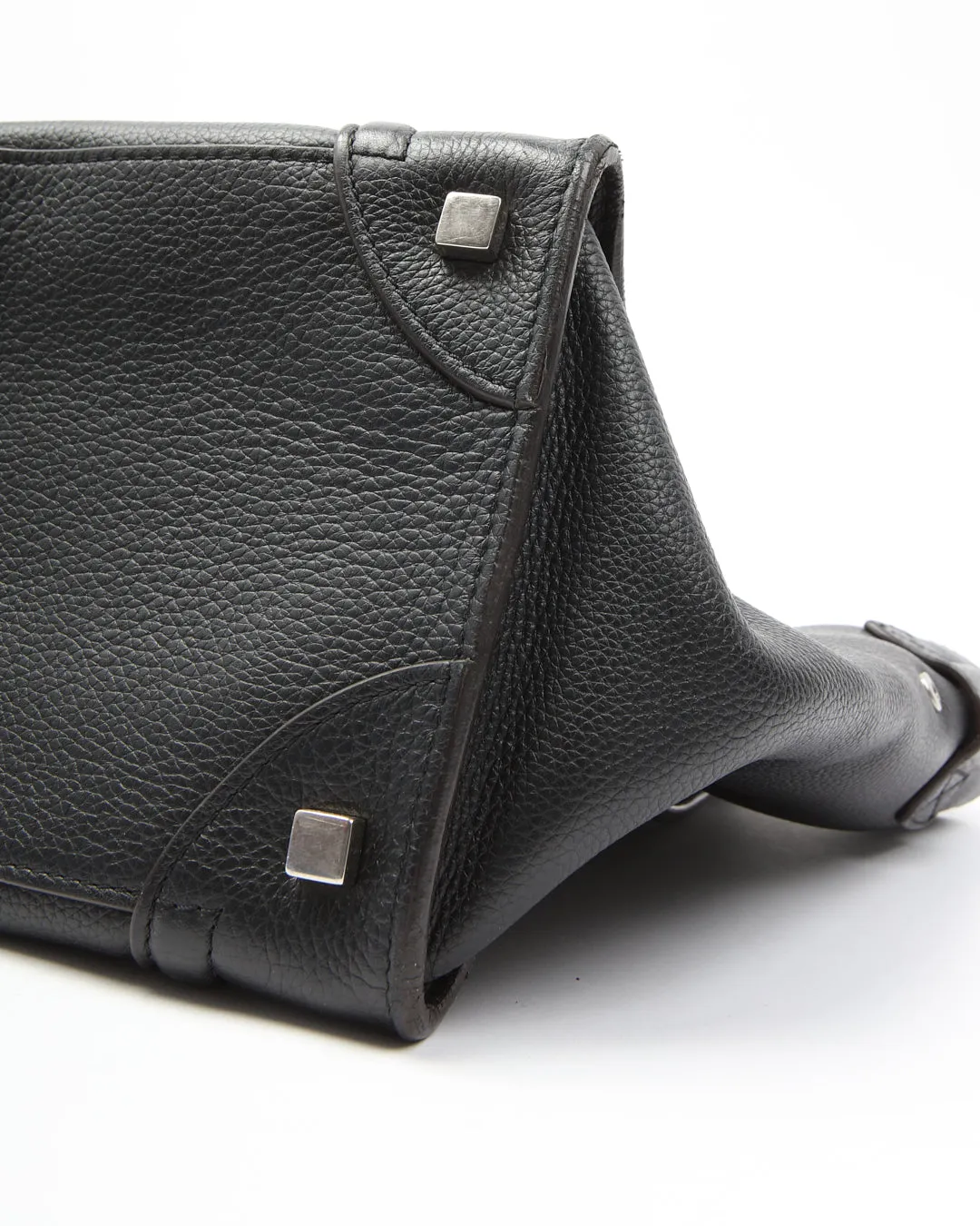 Celine Black Leather Micro Luggage Tote Bag
