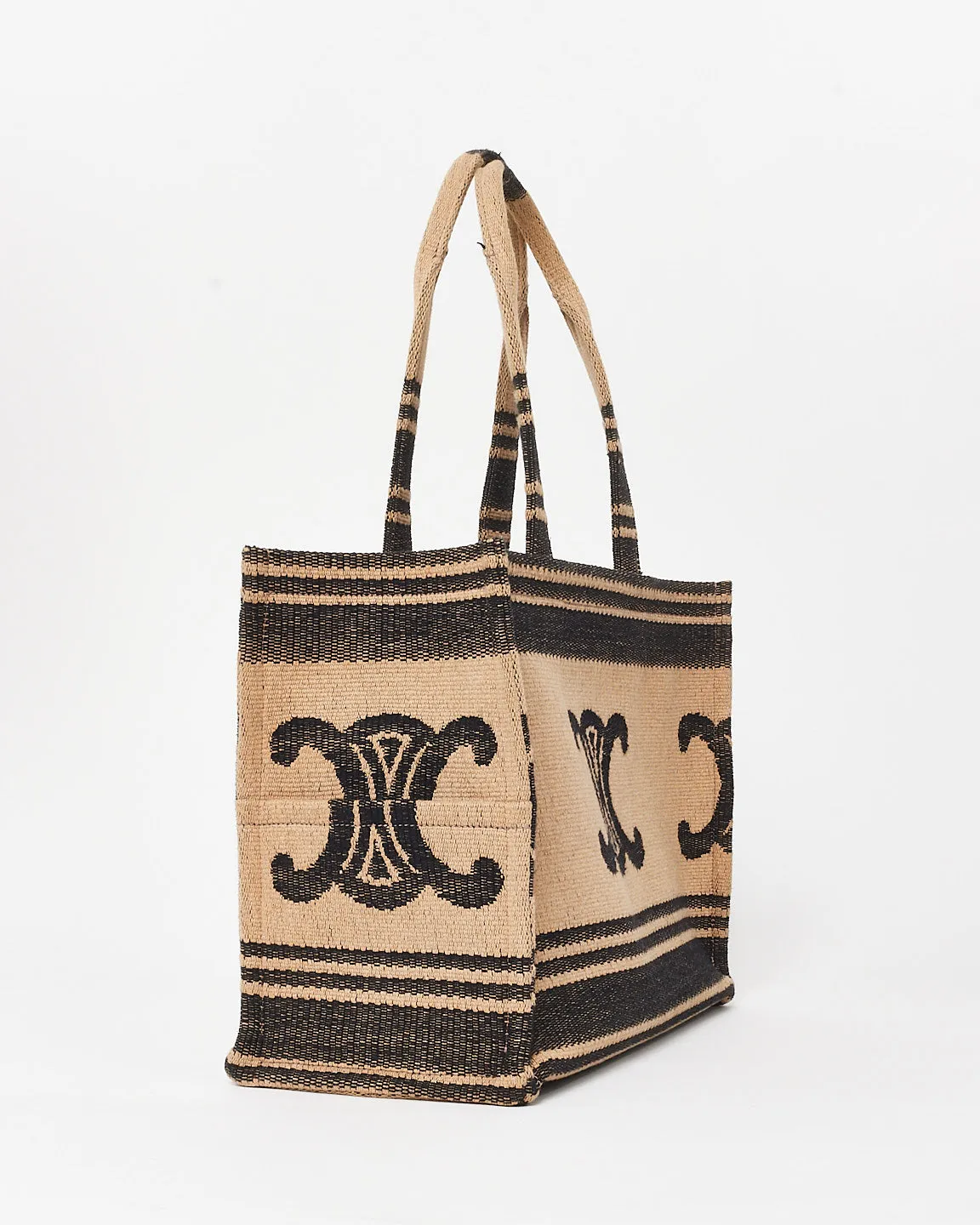 Celine Brown & Black Triomphe Canvas Tote Bag