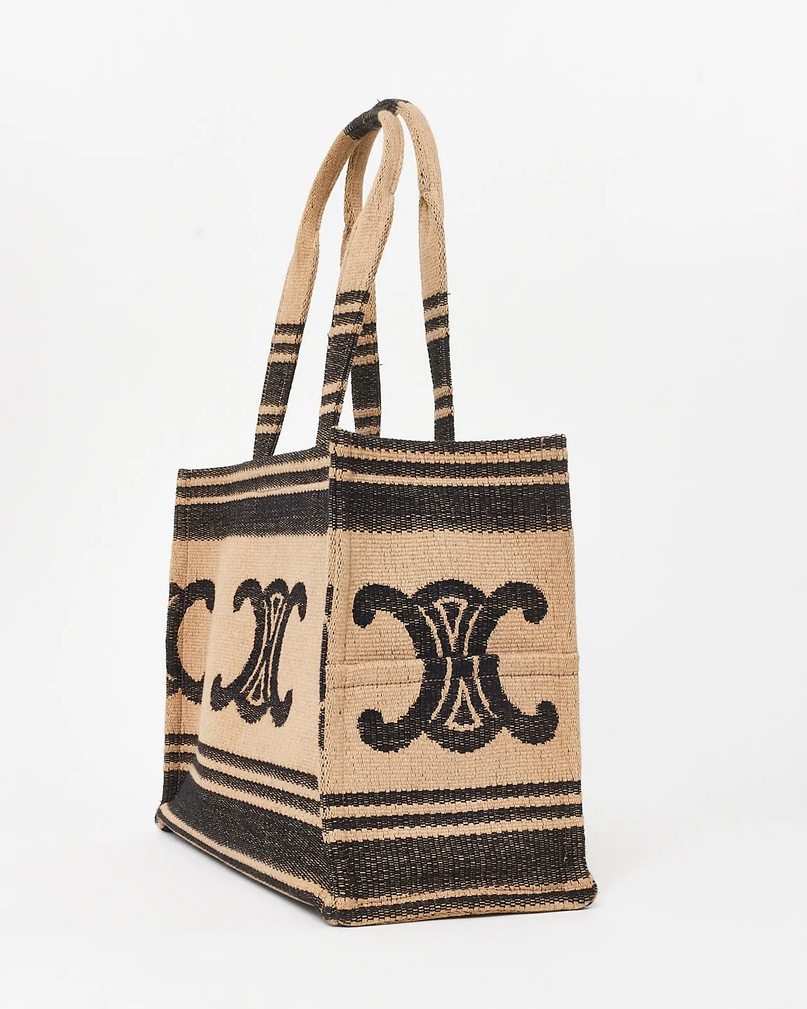 Celine Brown & Black Triomphe Canvas Tote Bag