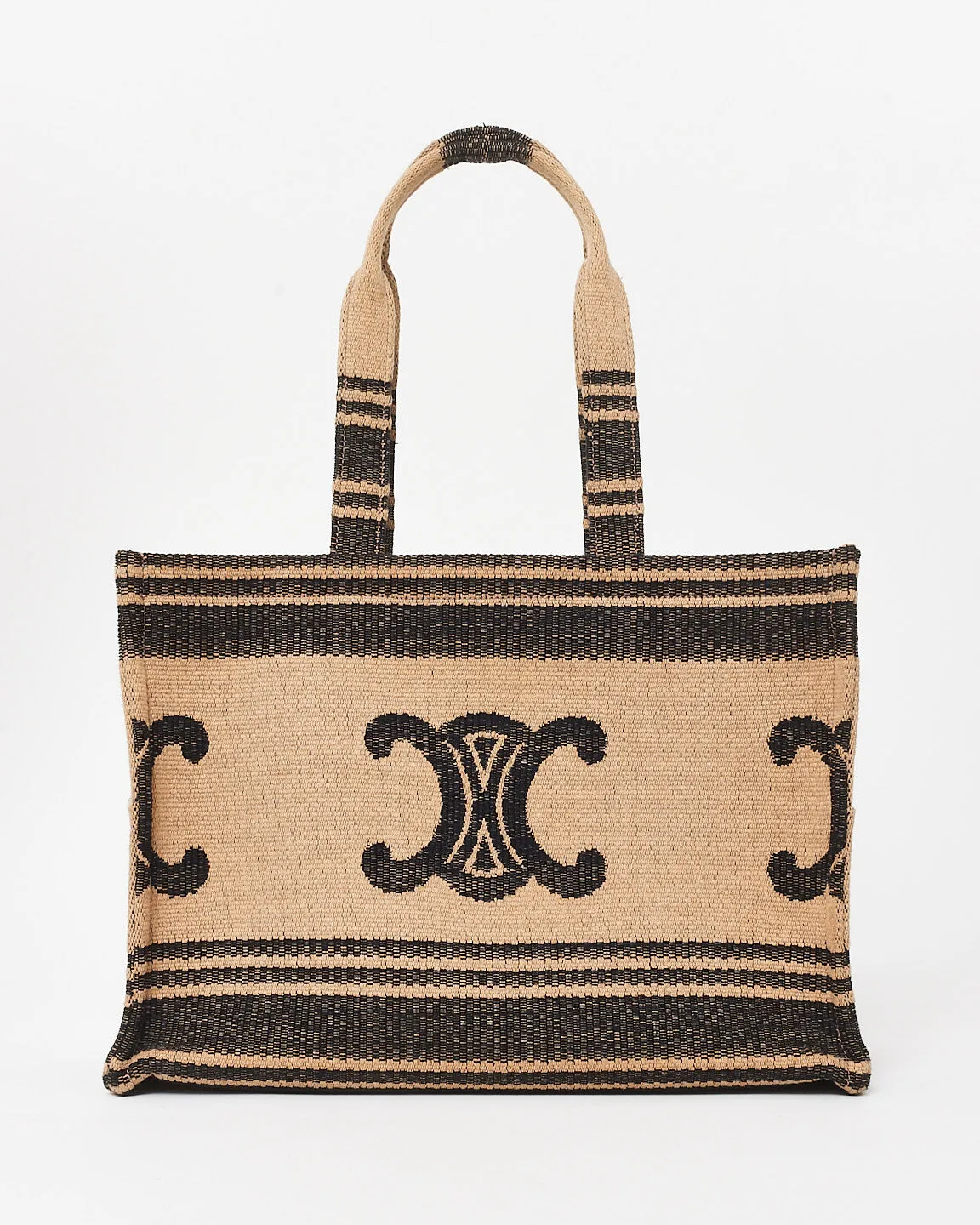Celine Brown & Black Triomphe Canvas Tote Bag
