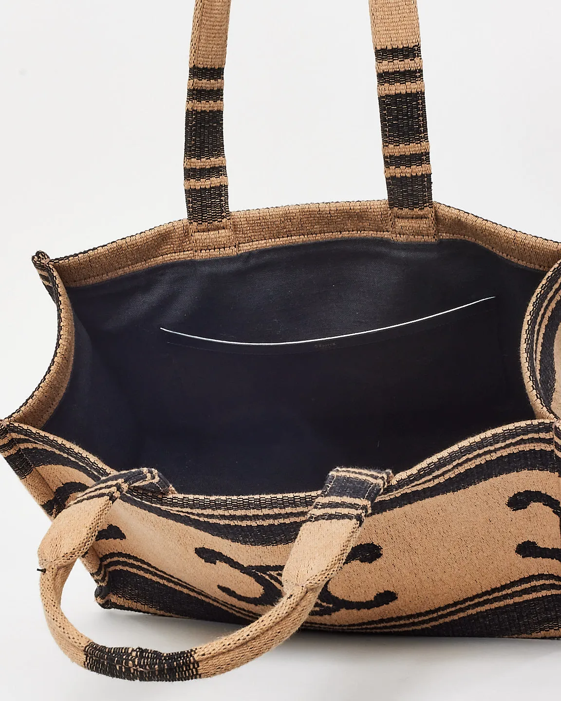 Celine Brown & Black Triomphe Canvas Tote Bag