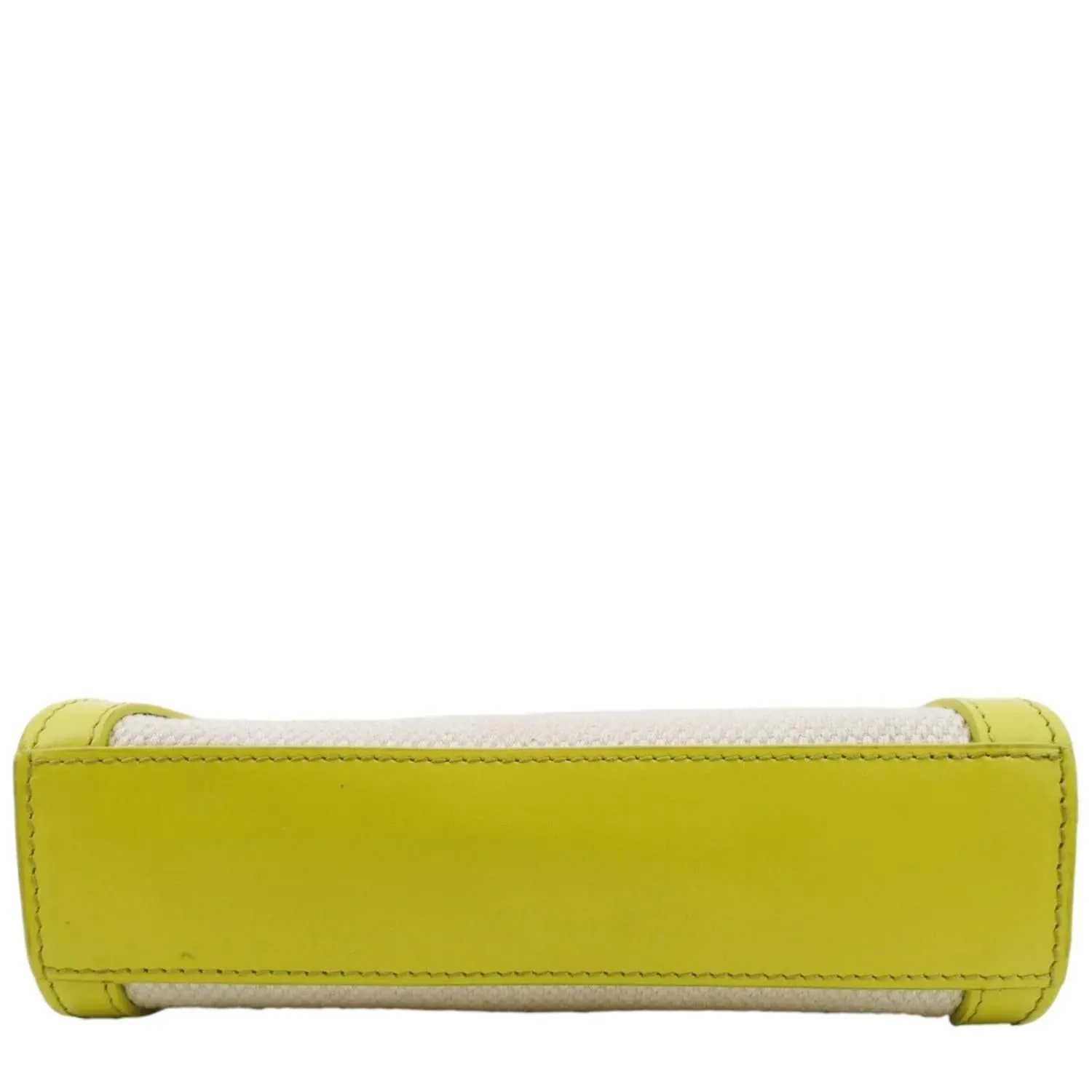 CELINE Mini Vertical Cabas Calfskin Canvas Shoulder Bag Lime