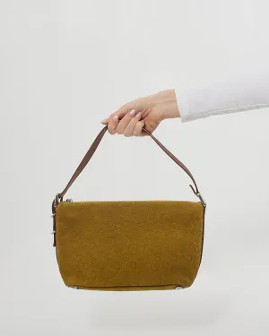 Celine Vintage Green Suede Macadam Shoulder Bag