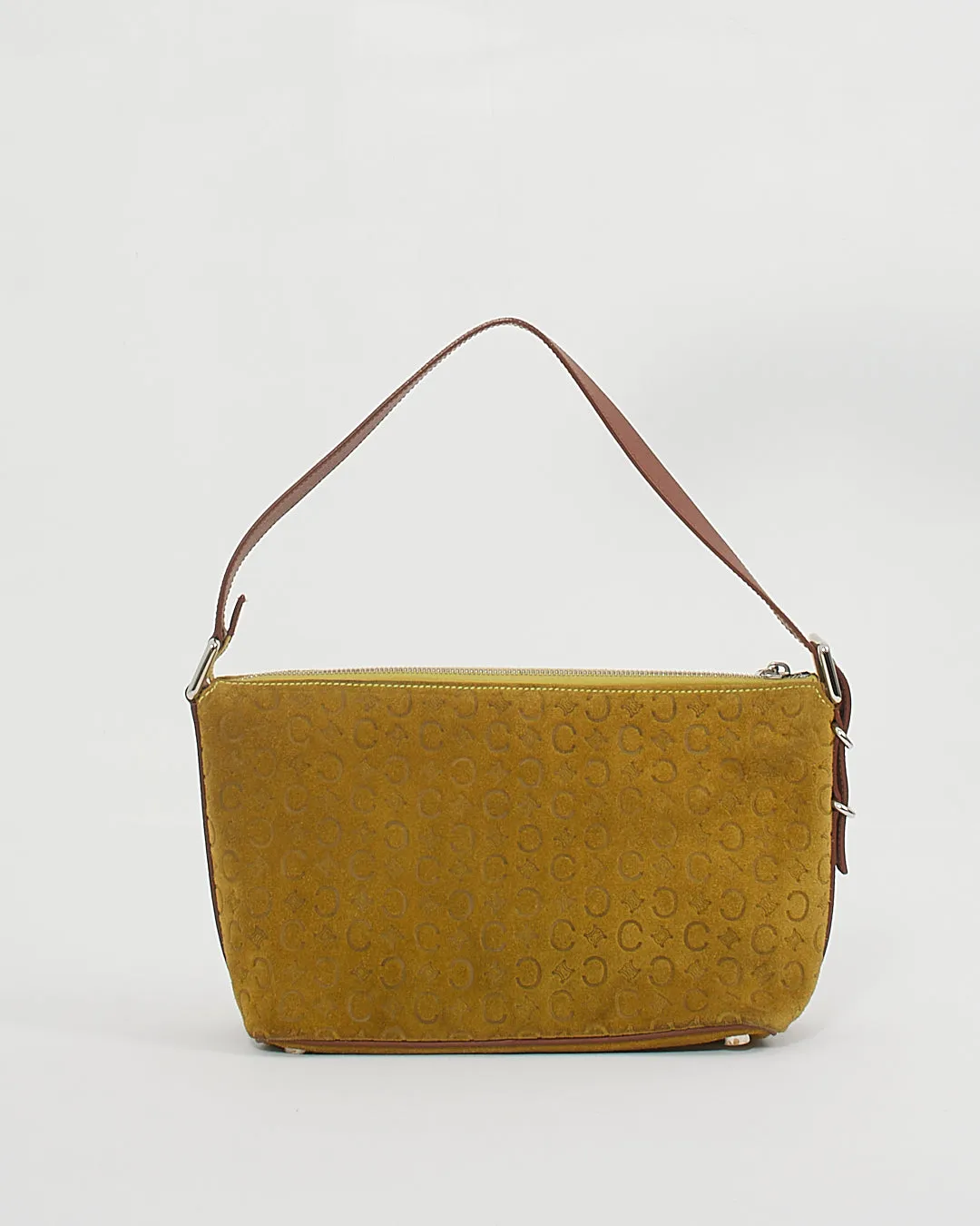 Celine Vintage Green Suede Macadam Shoulder Bag