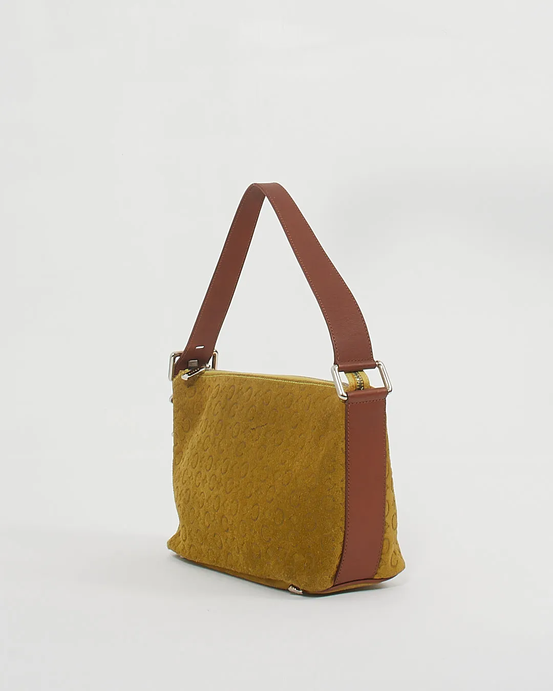 Celine Vintage Green Suede Macadam Shoulder Bag