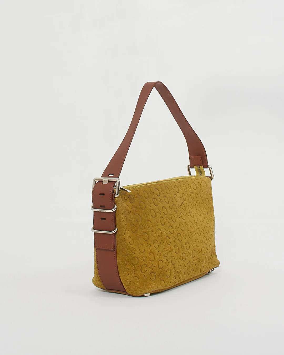 Celine Vintage Green Suede Macadam Shoulder Bag