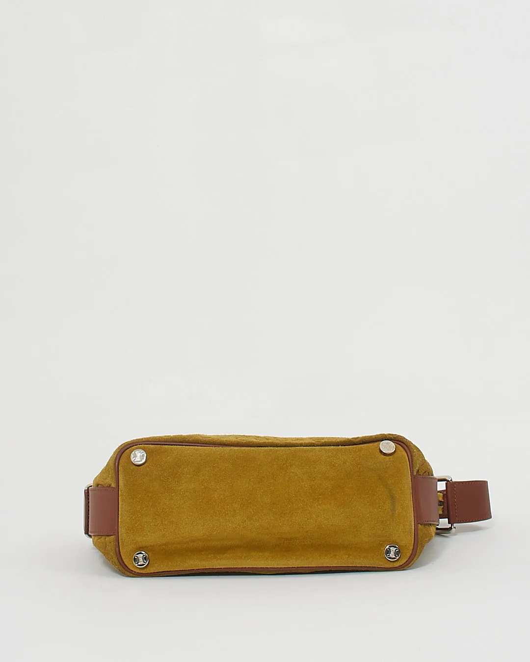 Celine Vintage Green Suede Macadam Shoulder Bag