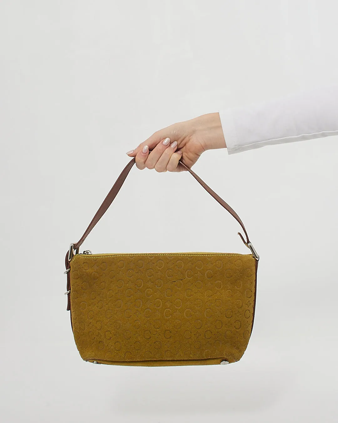 Celine Vintage Green Suede Macadam Shoulder Bag