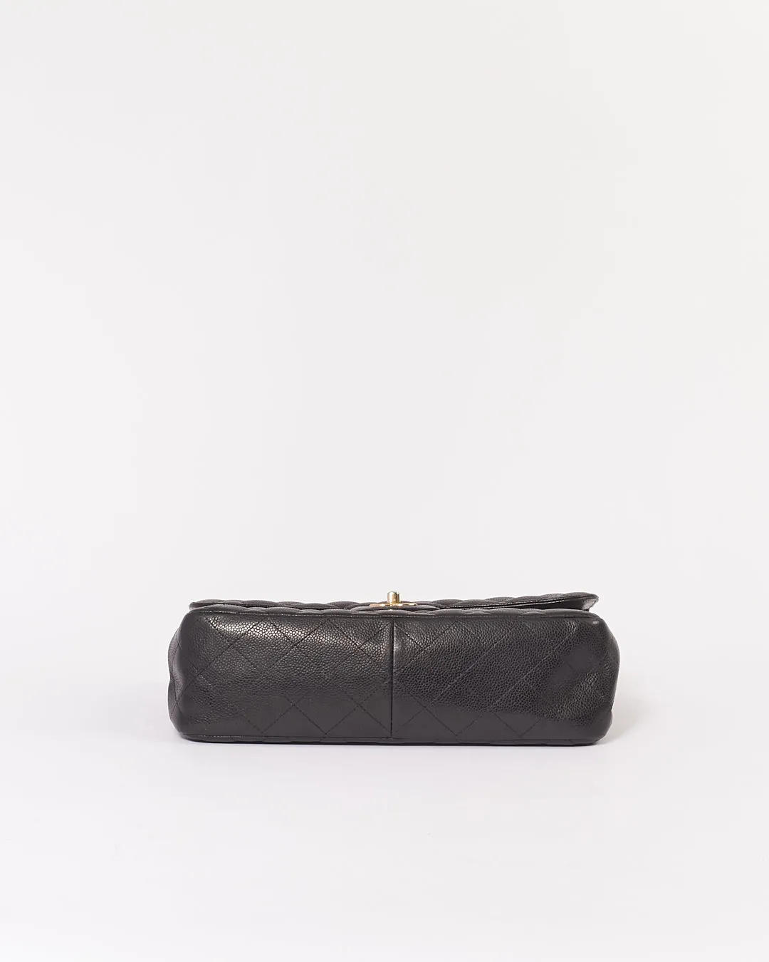 Chanel Black Caviar Quilted Leather Jumbo Double Flap Bag GHW