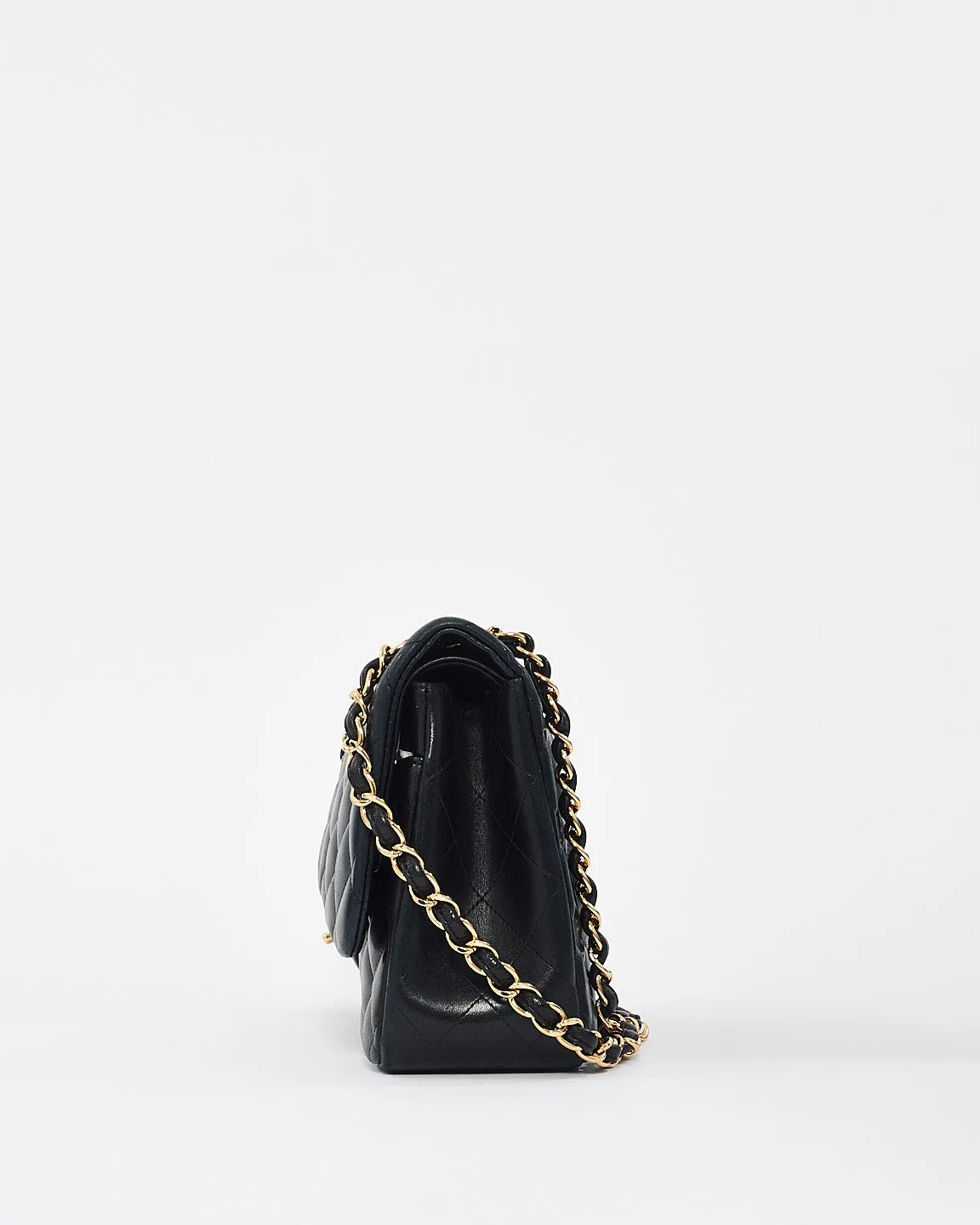 Chanel Black Lambskin Leather Jumbo Double Flap Bag with GHW