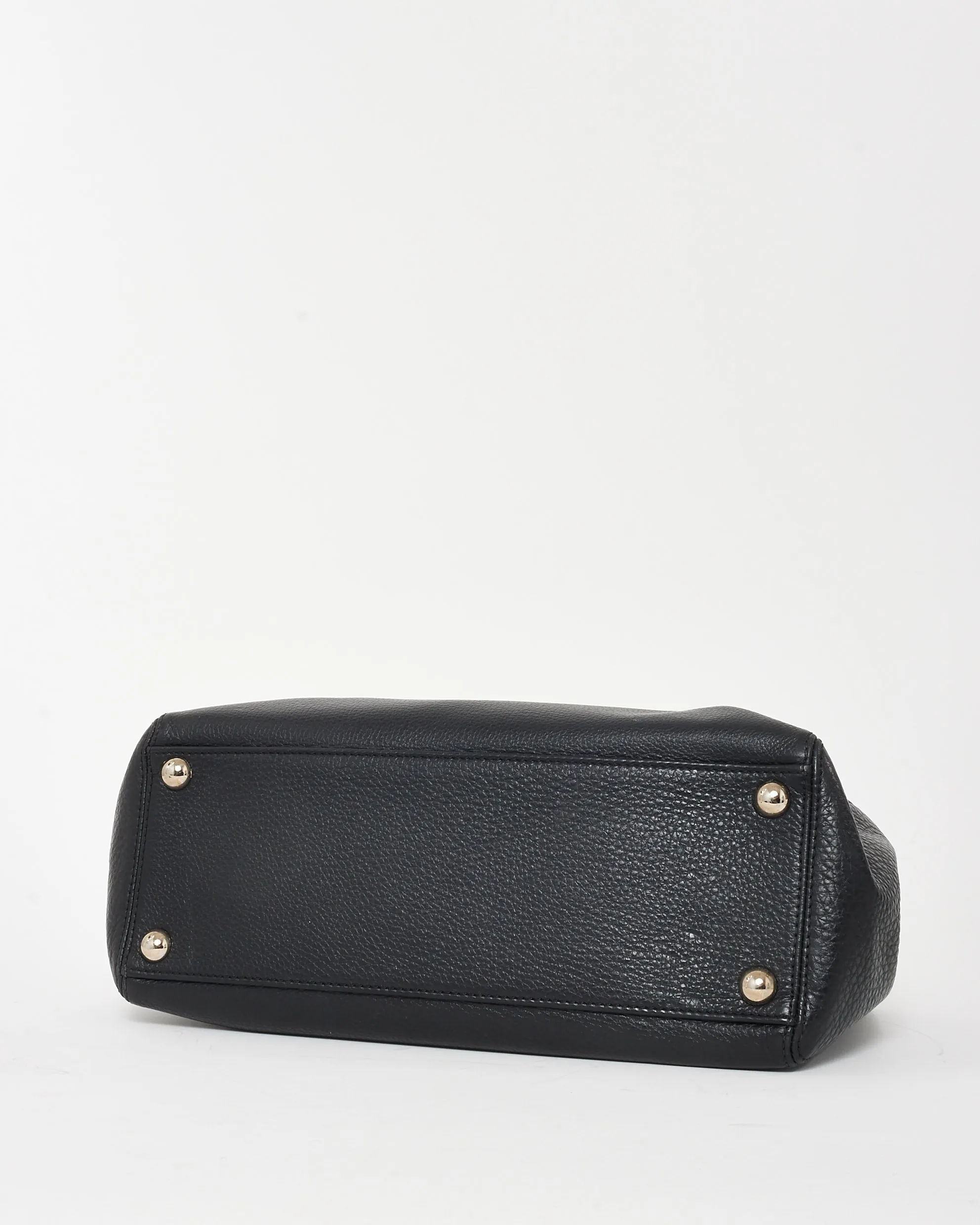 Chanel Black Leather SHW East West Cerf Tote Bag