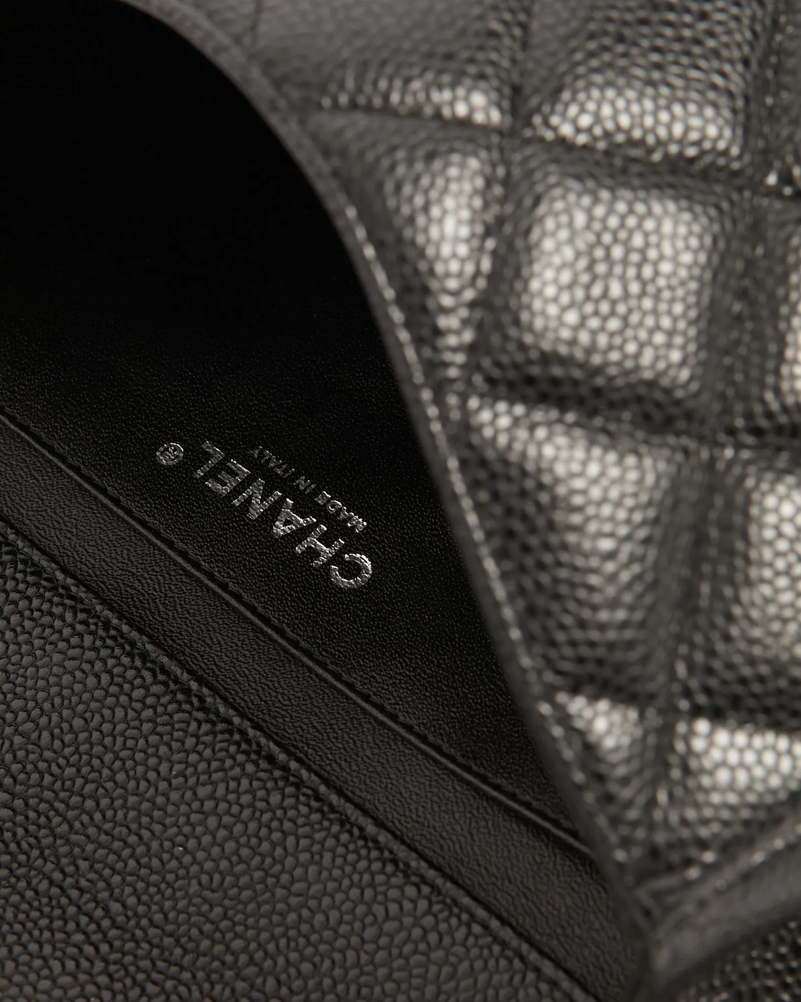 Chanel Black Quilted Lambskin Leather Chain Clutch Flap Bag