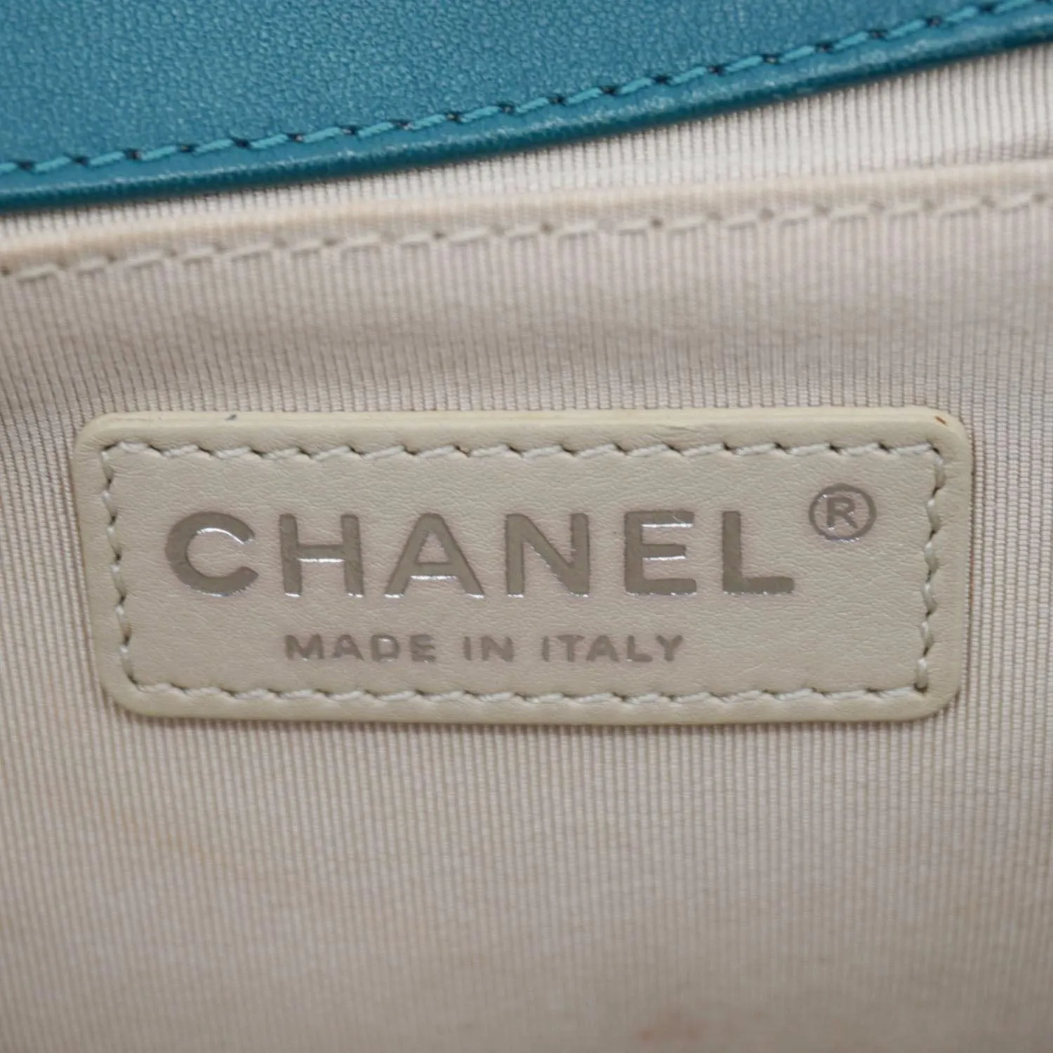 CHANEL Boy Flap Perforated Leather Crossbody Bag Turquoise
