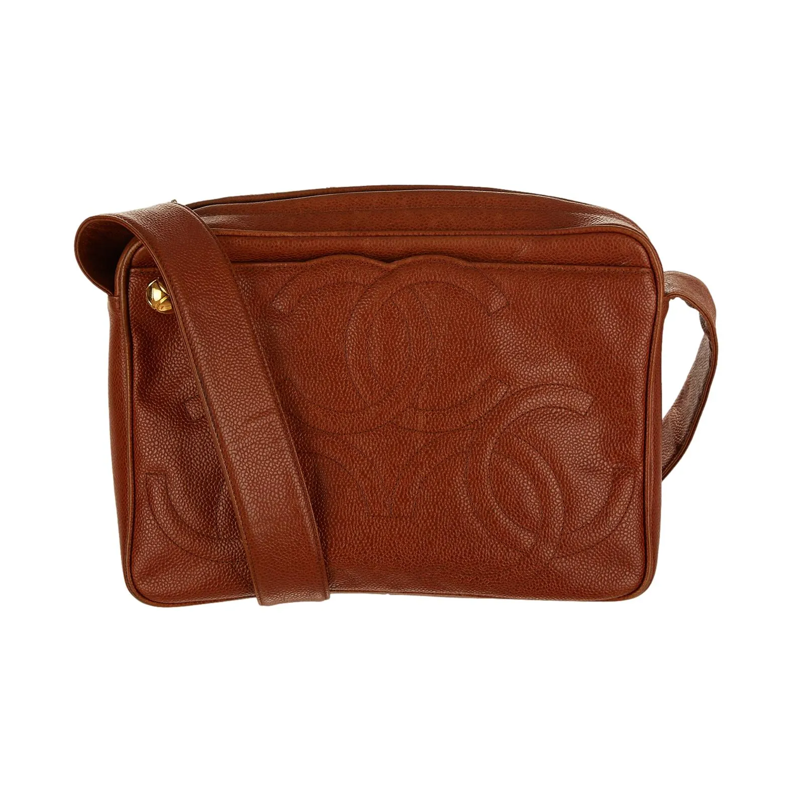 Chanel Brown Logo Messenger Bag