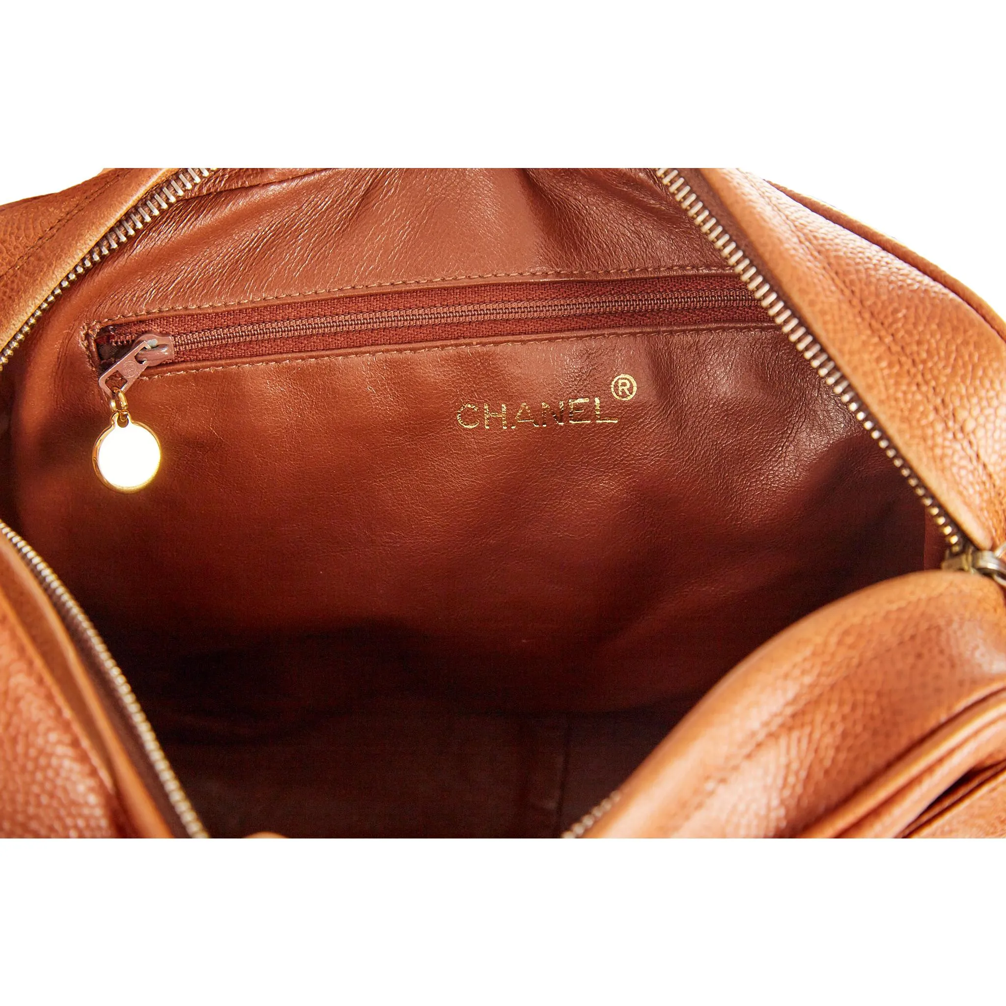 Chanel Brown Logo Messenger Bag