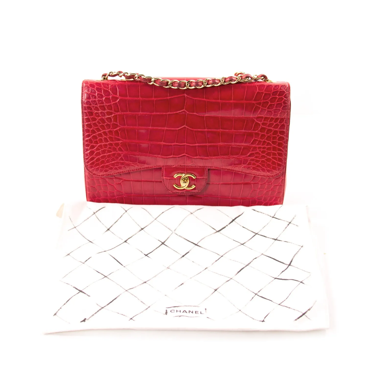 Chanel Classic Crocodile Jumbo Single Flap Bag