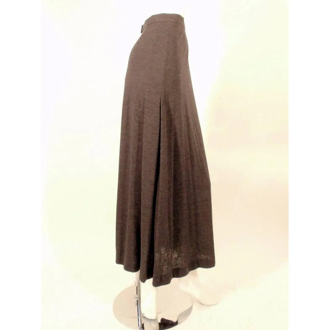 CHANEL Classic Grey Wool & Silk Knit Maxi Skirt | FR 38