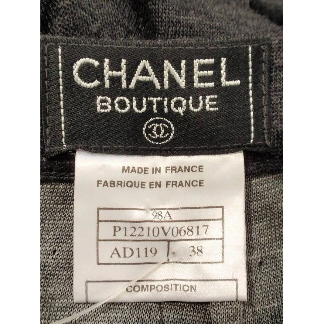 CHANEL Classic Grey Wool & Silk Knit Maxi Skirt | FR 38