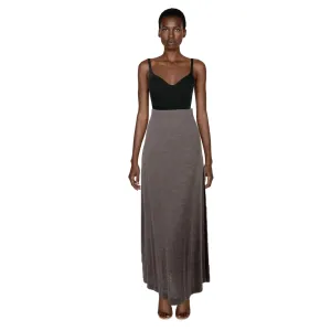 CHANEL Classic Grey Wool & Silk Knit Maxi Skirt | FR 38