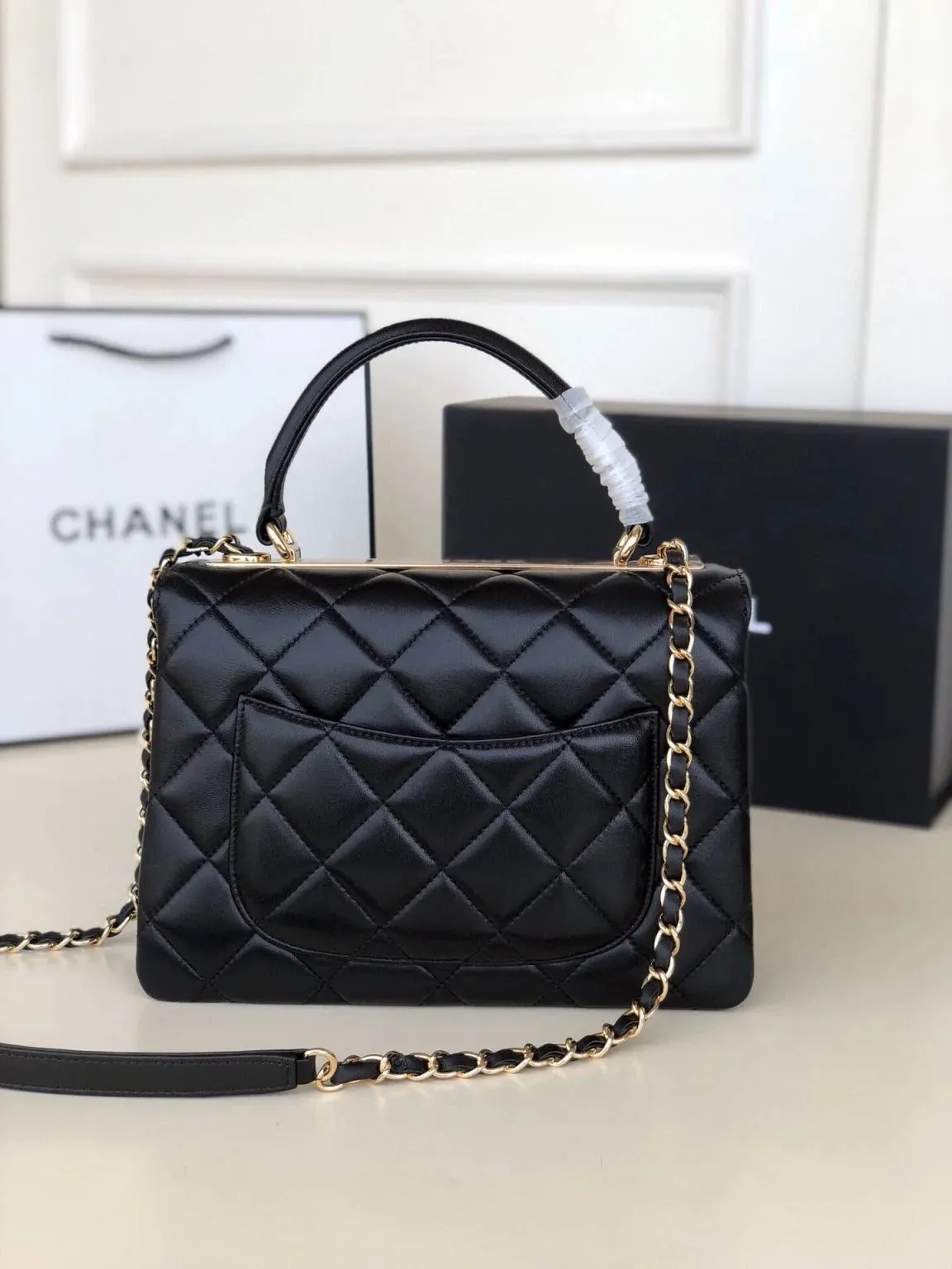 Chanel Flap Bag With Top Handle Black