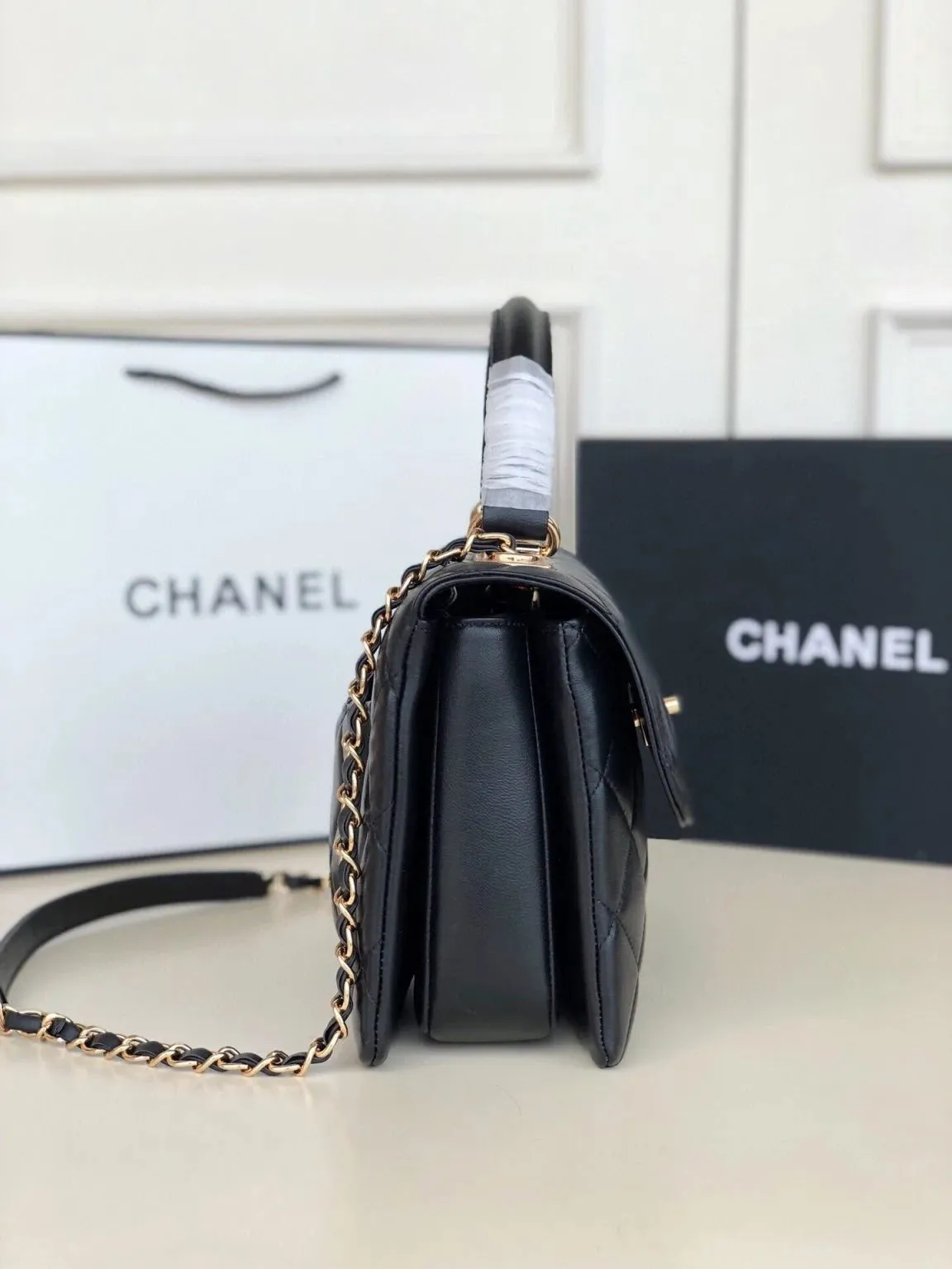 Chanel Flap Bag With Top Handle Black