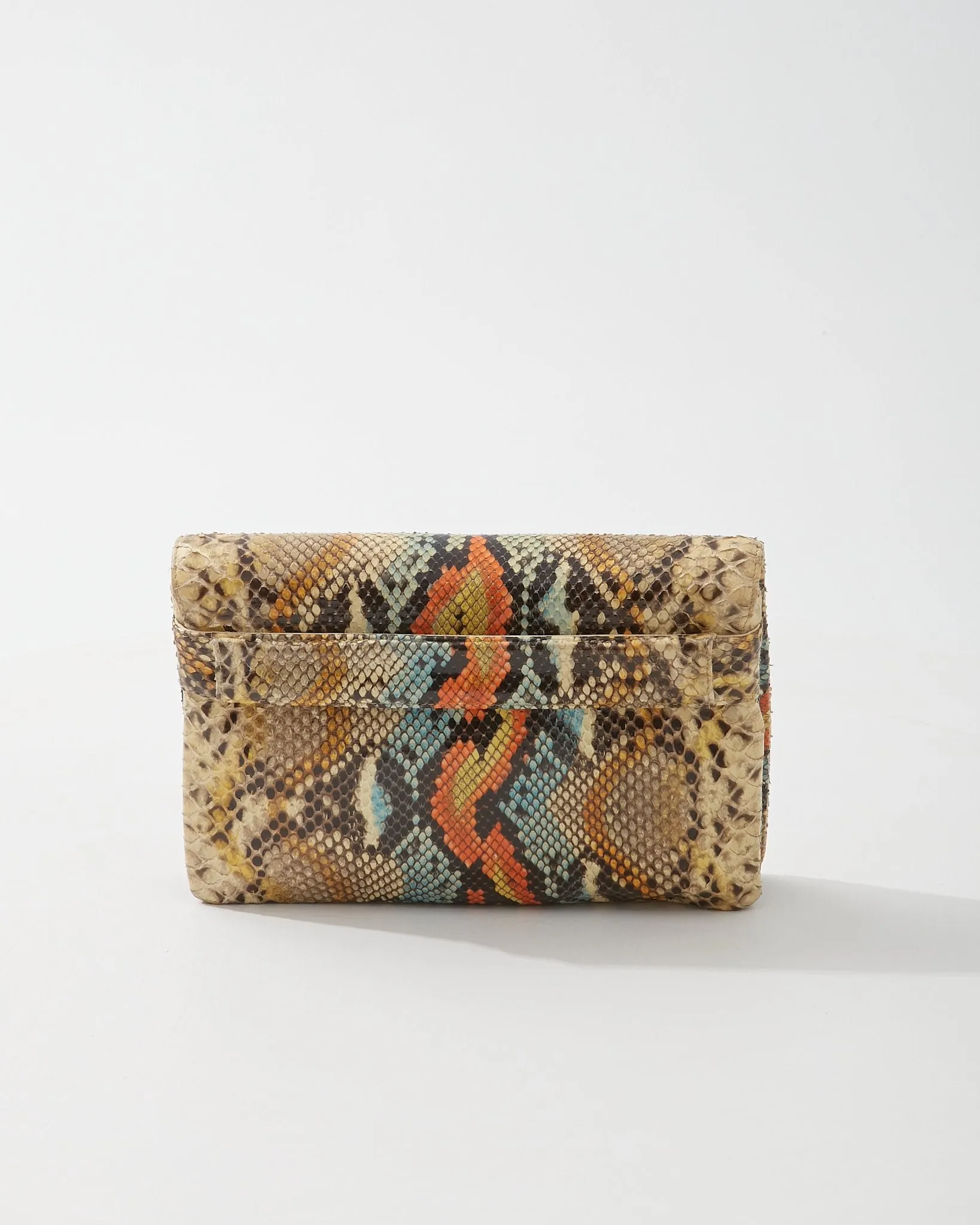 Chanel Multi Color Python Reissue Clutch