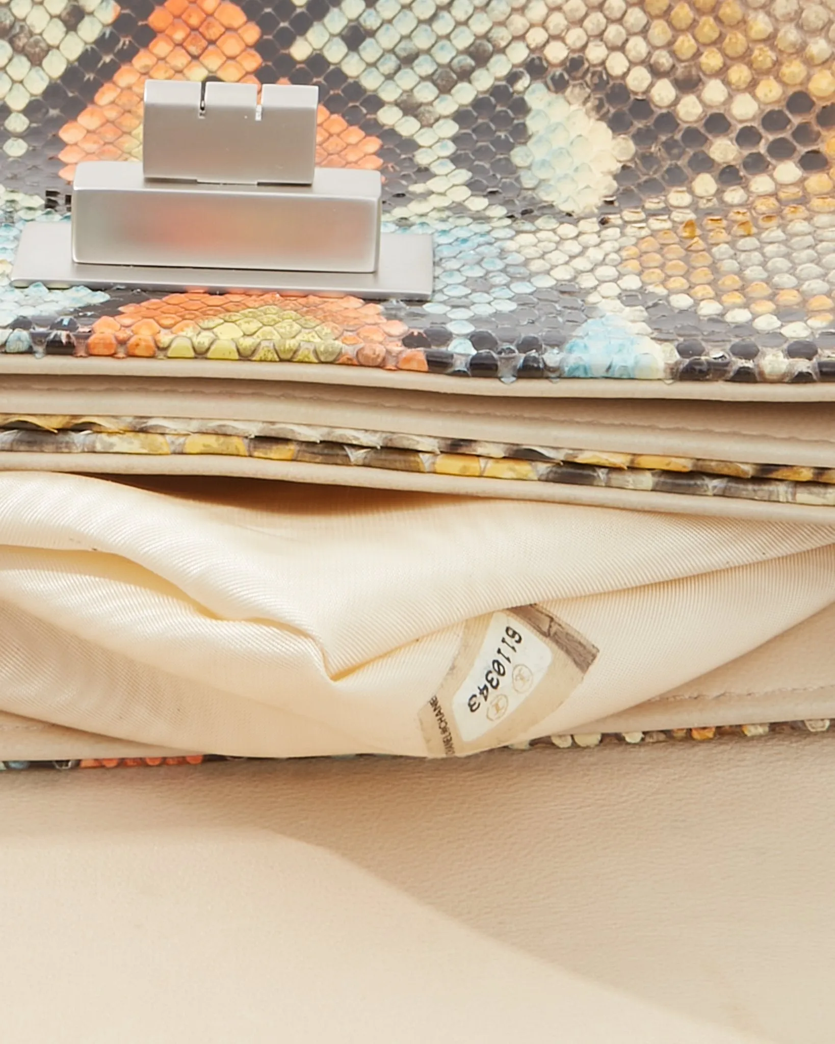 Chanel Multi Color Python Reissue Clutch