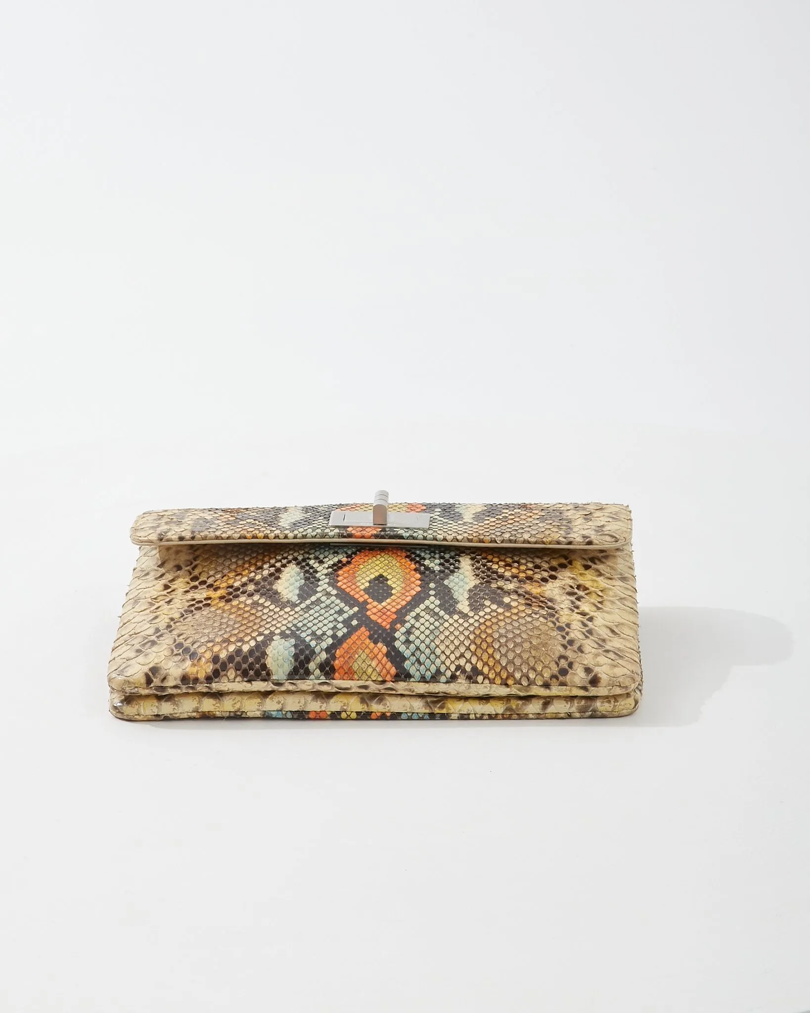 Chanel Multi Color Python Reissue Clutch