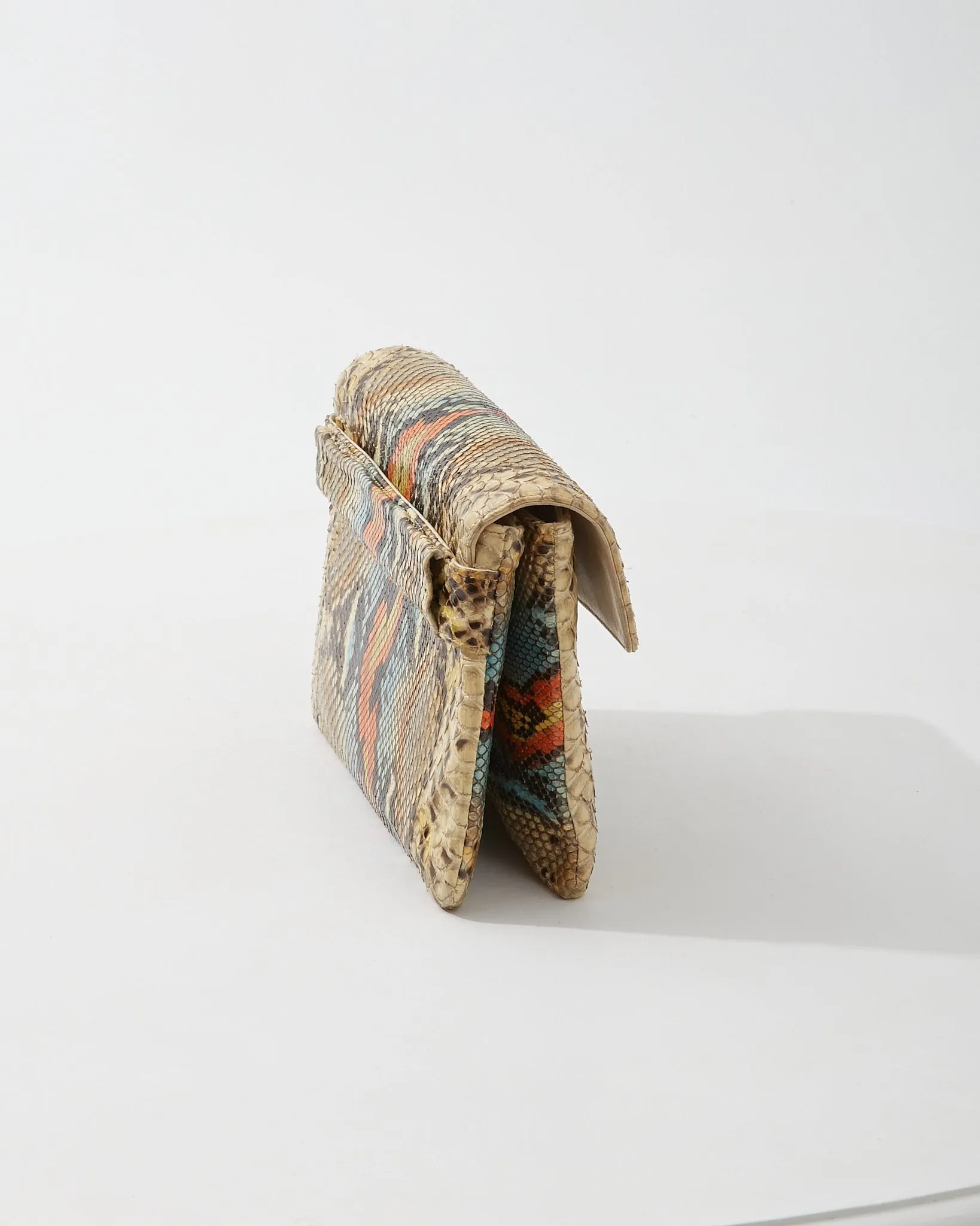 Chanel Multi Color Python Reissue Clutch