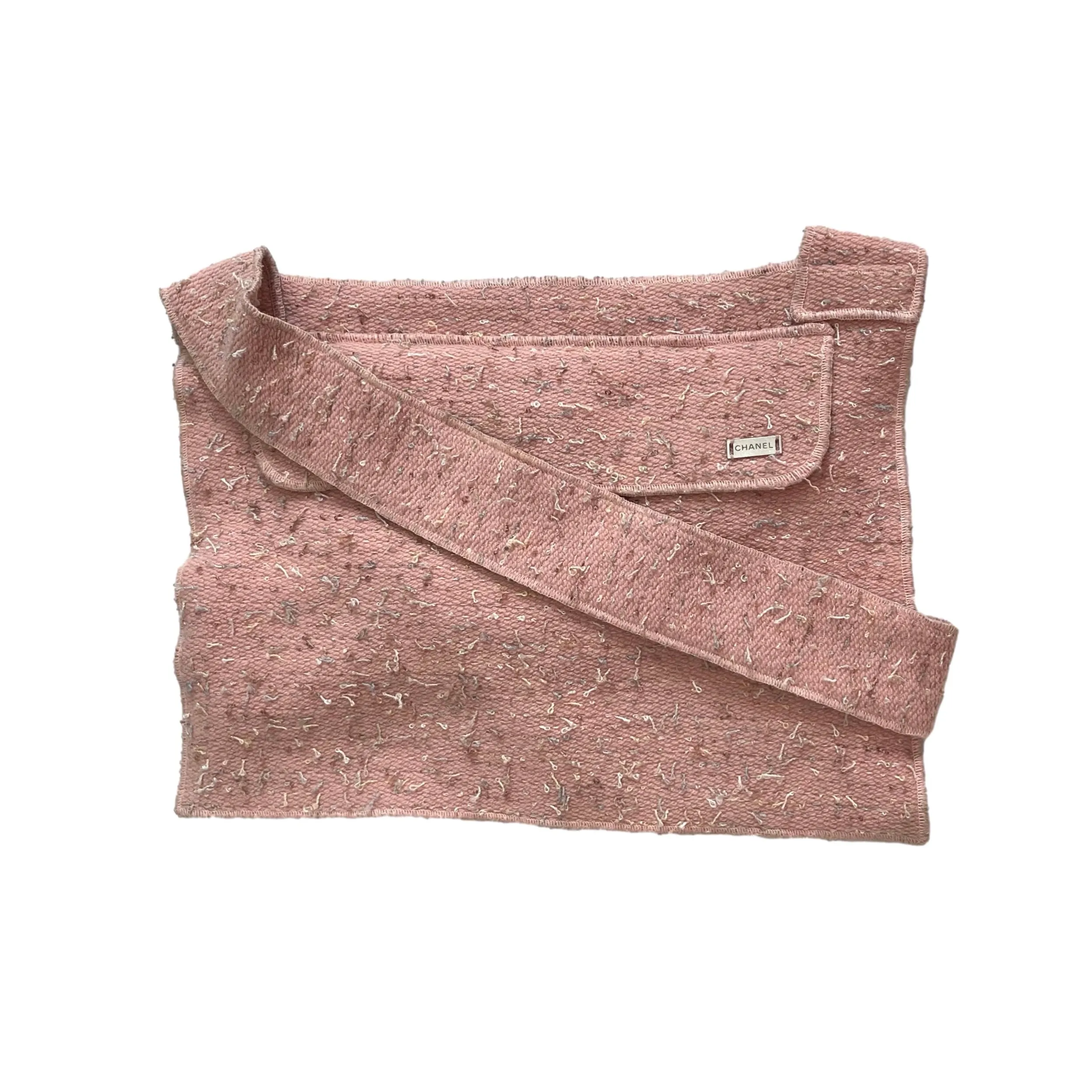 Chanel Pink Tweed Messenger Bag