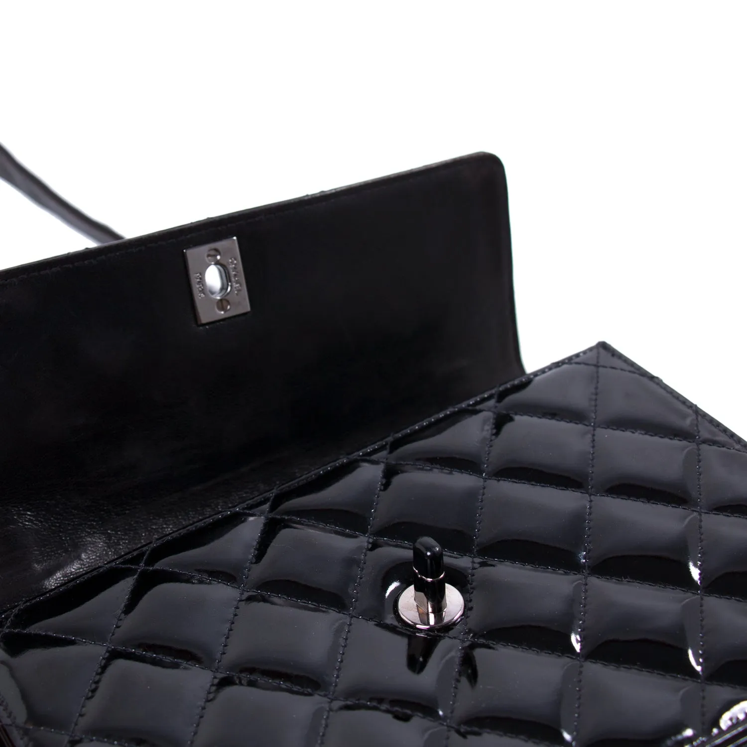 Chanel Vintage Quilted Patent Leather Flap Bag