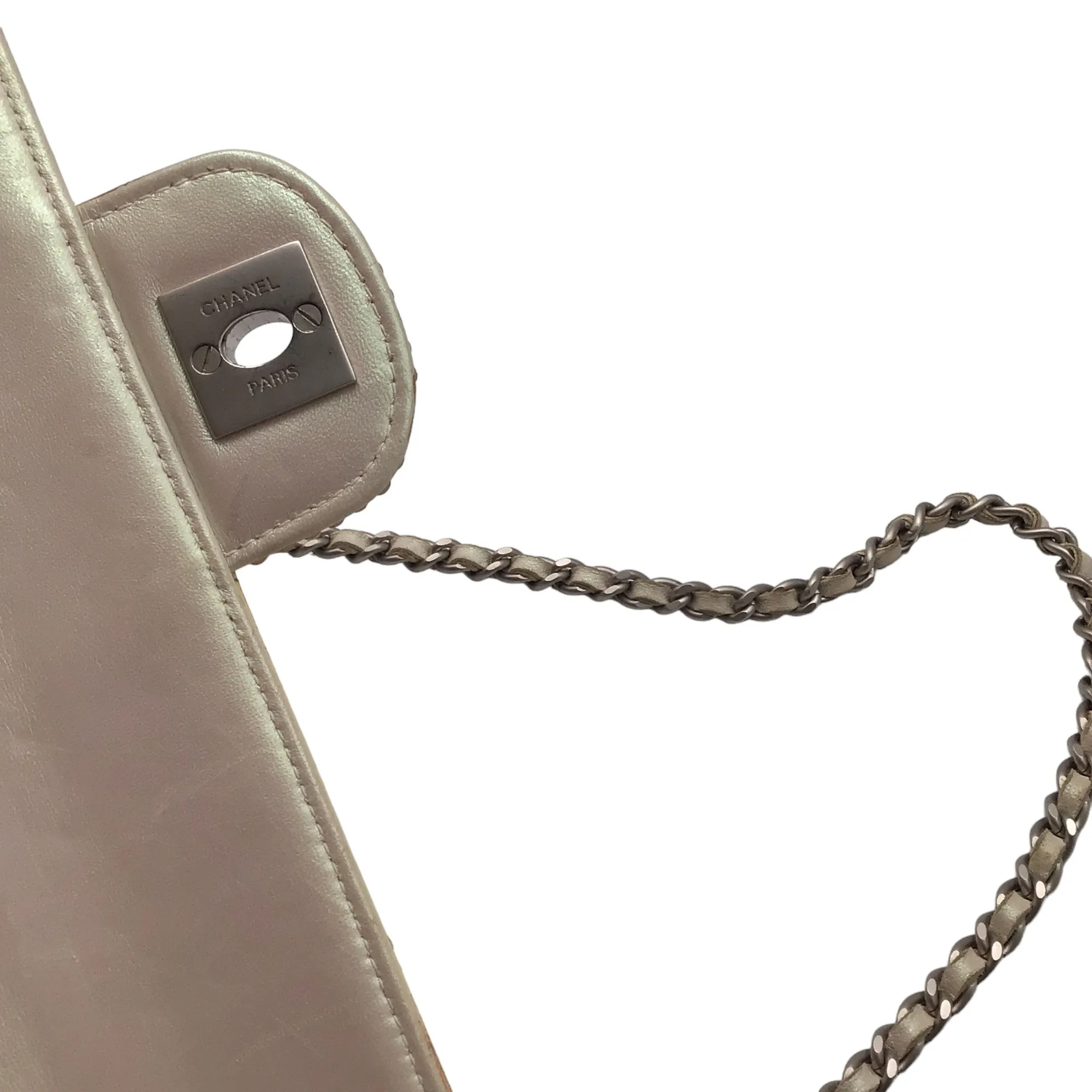 Chanel Vintage Rose Pearl Embellished Flap Handbag