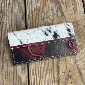 Checkbook Cover - Black & White w/ Red Brands