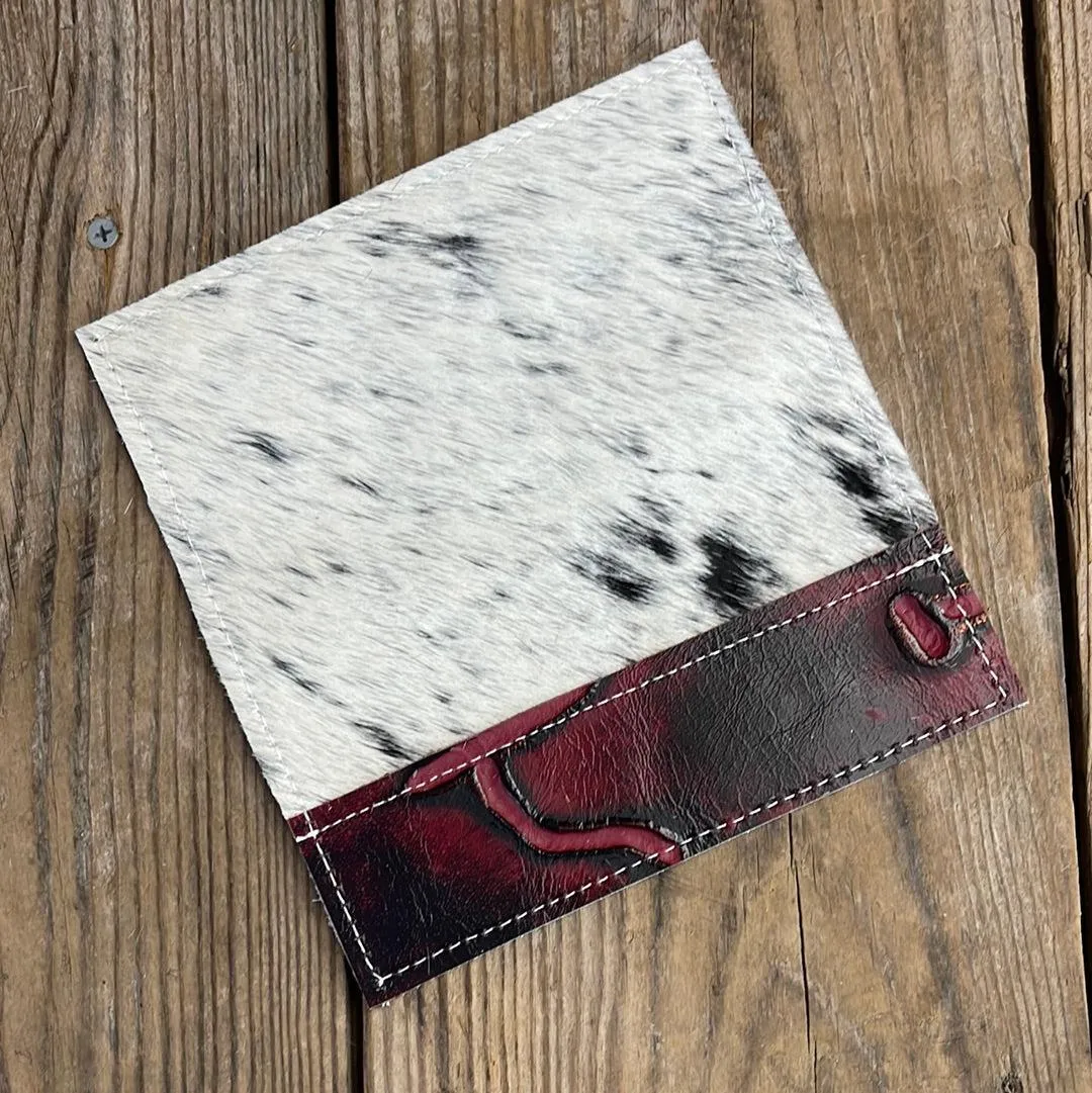 Checkbook Cover - Black & White w/ Red Brands