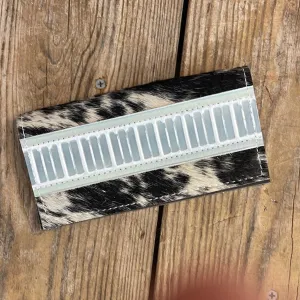 Checkbook Cover - Black & White w/ Watermelon Wine