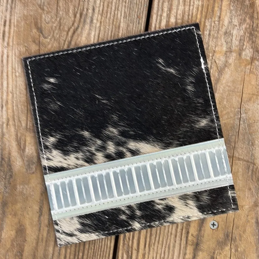 Checkbook Cover - Black & White w/ Watermelon Wine