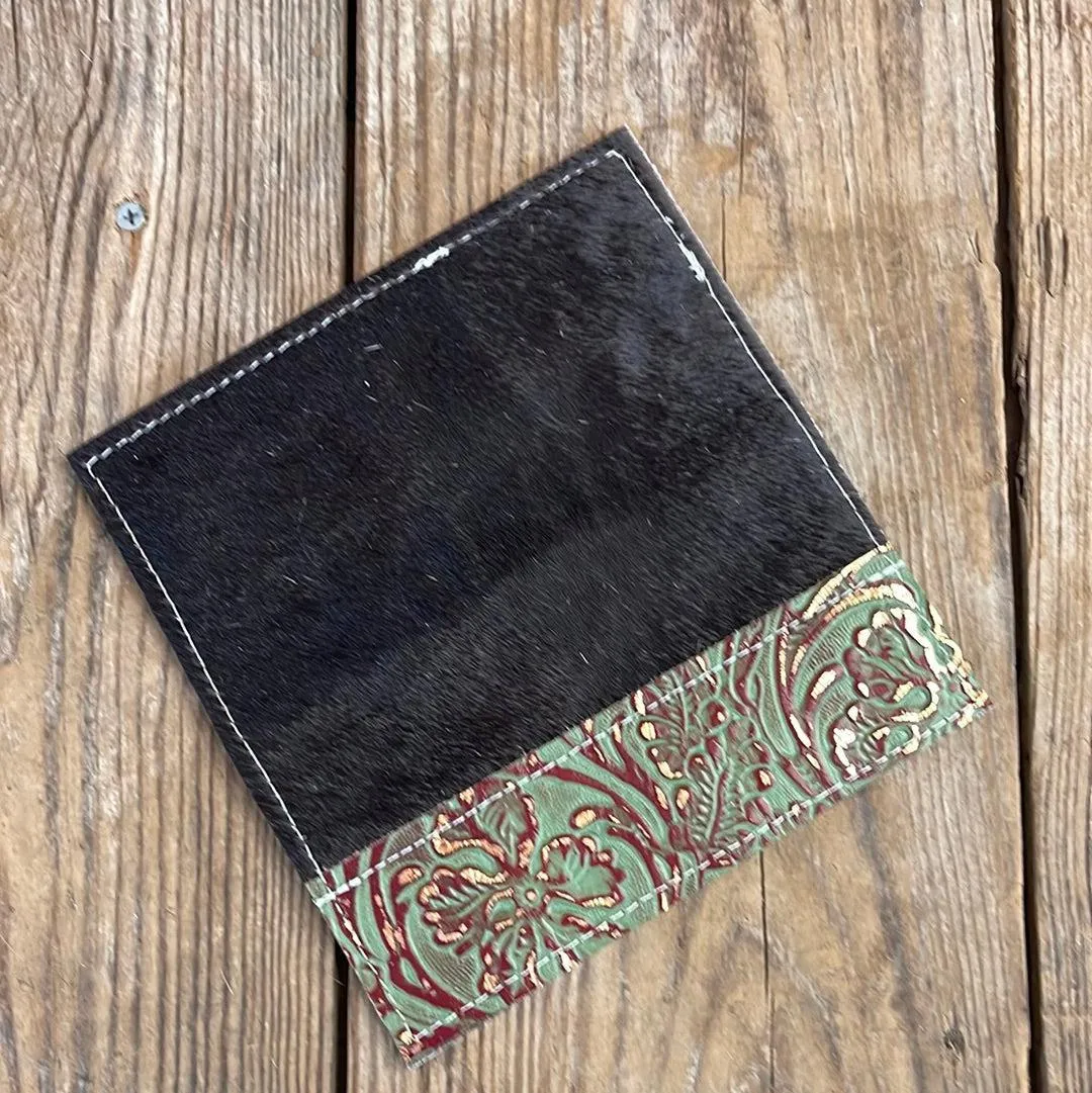 Checkbook Cover - Black w/ Cucumber Melon Tool
