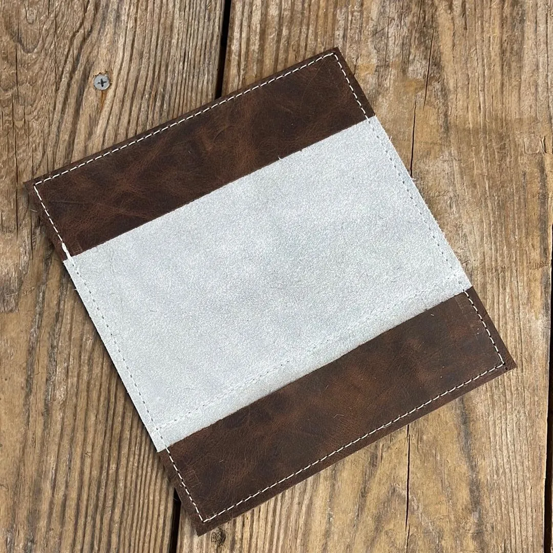 Checkbook Cover - Longhorn w/ Aqua Croc