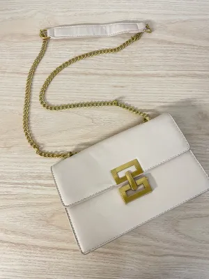 chic faux leather structured clasp chain shoulder bag