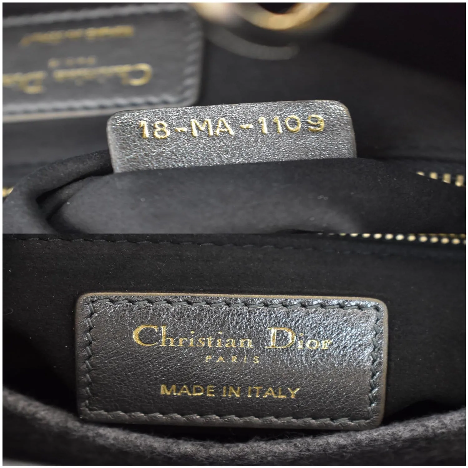 CHRISTIAN DIOR My ABCDior Grained Calfskin Shoulder Bag Gunmetal