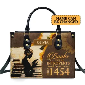 Christianartbag Designer Bags, Books Helping Introvert Avoid Conversation, Handbag Design, Designer Leather Handbag, Gifts for Women, CABLTB01010123.
