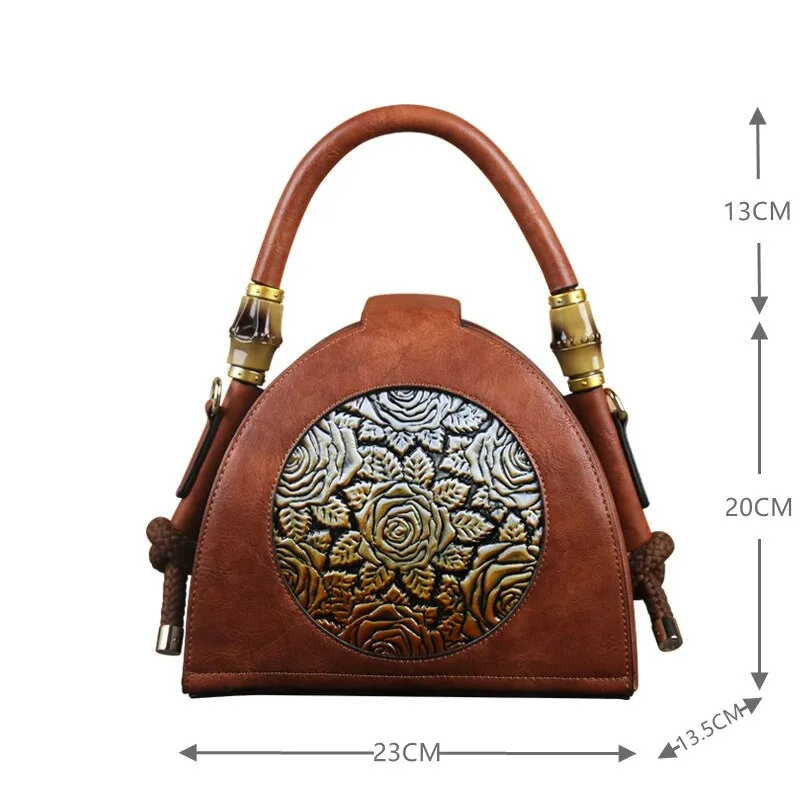 Christianartbag Handmade Leather Bag, Retro Women Bag Handmade Embossed Handbag For Women High Quality Leather Shoulder Bag Ladies Luxury Vintage Bags Female, CABHMB12141023