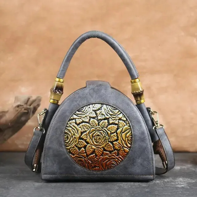 Christianartbag Handmade Leather Bag, Retro Women Bag Handmade Embossed Handbag For Women High Quality Leather Shoulder Bag Ladies Luxury Vintage Bags Female, CABHMB12141023
